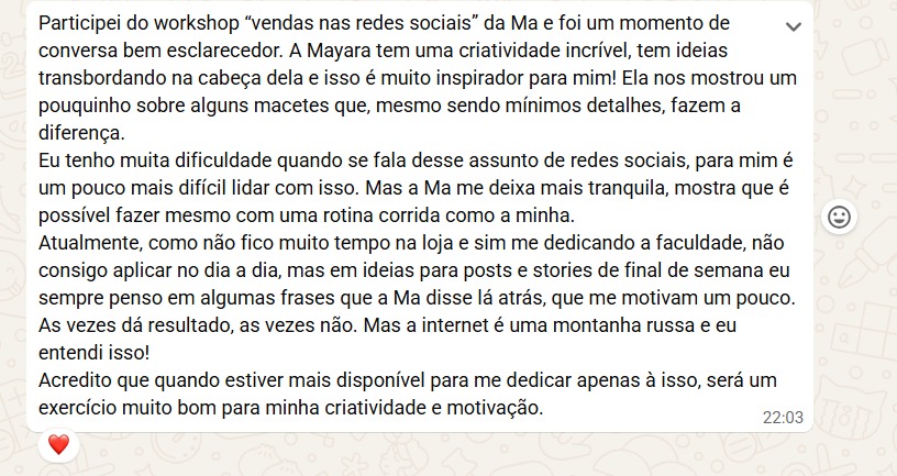 Depoimento Luize Nazatto